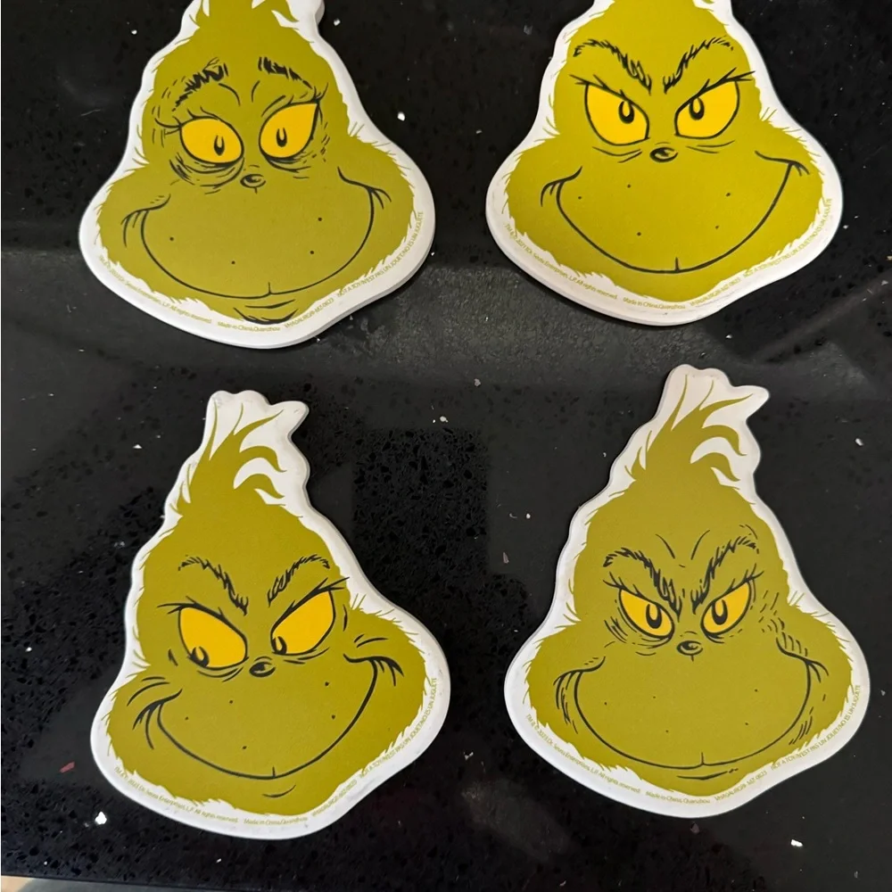 Dr. Seuss Grinch Coasters - Green and Yellow - Picture 1 of 1
